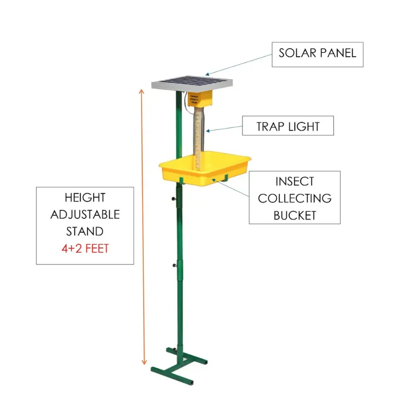 Solar Insect Light Trap | Automatic Sensor | Covers 4–5 Acre Area | 4+2ft Extendable Stand | Outdoor Farm Pest Control 10 W