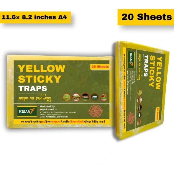[Pack of 2]Yellow Sticky Traps (Pack of 20) – 30x20 CM Large Size | Thrips, Aphids, Whitefly & Mosquito Trap for Farming (Cash on Delivery 85% + 15% Advance)