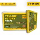 [Pack of 2]Yellow Sticky Traps (Pack of 25) – 5.8 x 8.3 inches-A5 Small Size | Thrips, Aphids, Whitefly & Mosquito Trap for Farming