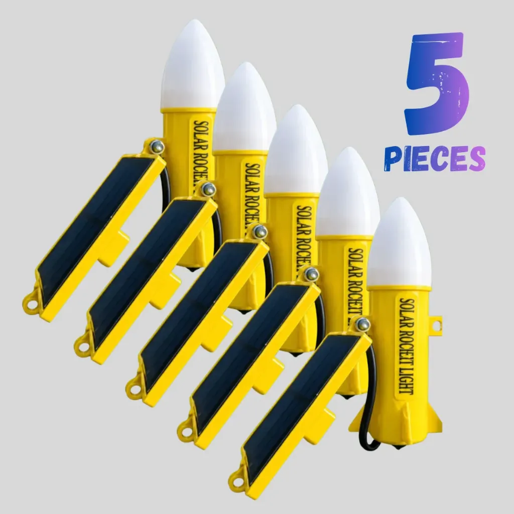 Solar Rocket Light (Pack of 5) for Agricultural Field | 72Hr Backup | Lithium Battery | Automatic Charging | No Electricity Required (85%Cash on Delivery + 15% Advance)